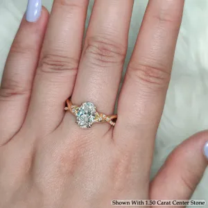 1.70 Ct. Twisting Infinity Oval Lab Diamond Engagement Ring 14K Gold