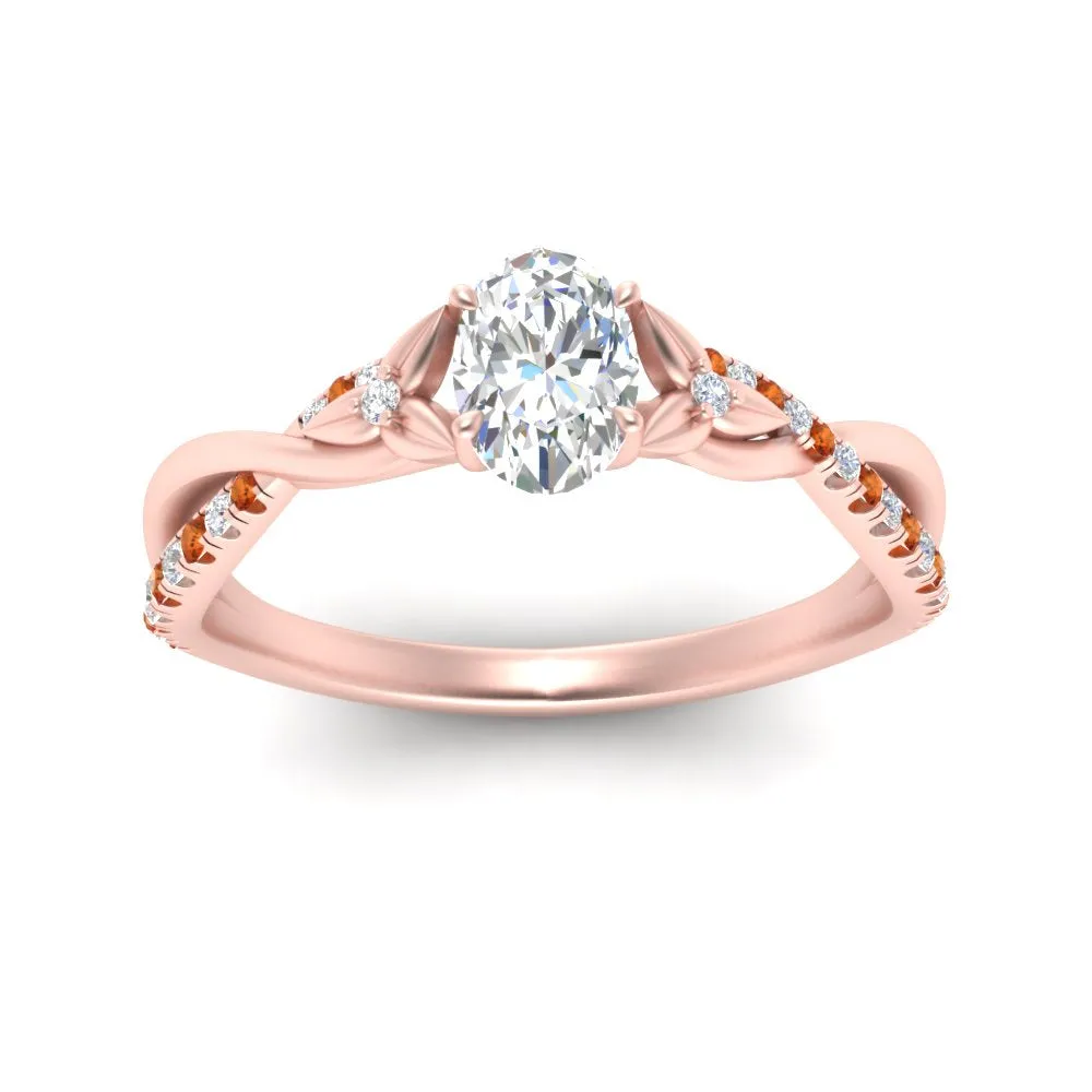 1.70 Ct. Twisting Infinity Oval Lab Diamond Engagement Ring 14K Gold