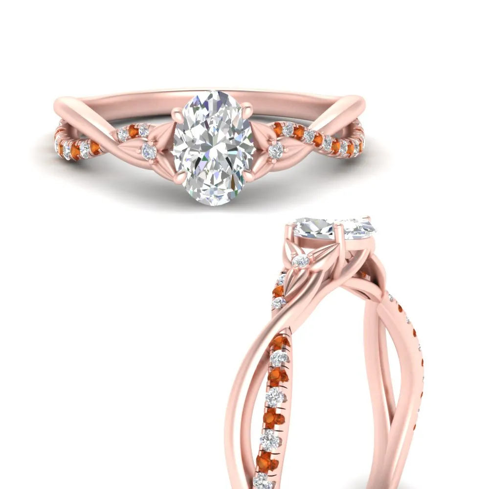1.70 Ct. Twisting Infinity Oval Lab Diamond Engagement Ring 14K Gold