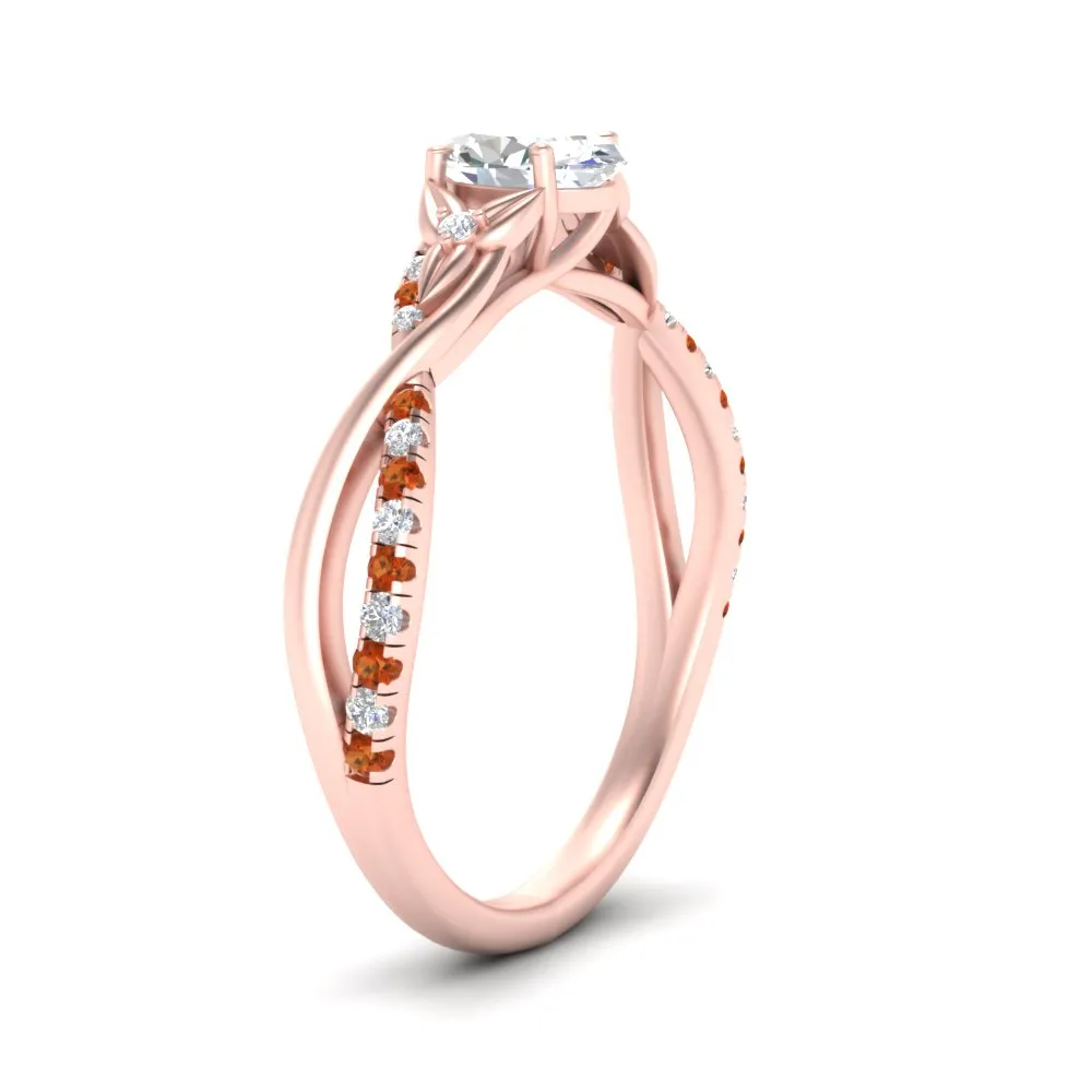1.70 Ct. Twisting Infinity Oval Lab Diamond Engagement Ring 14K Gold