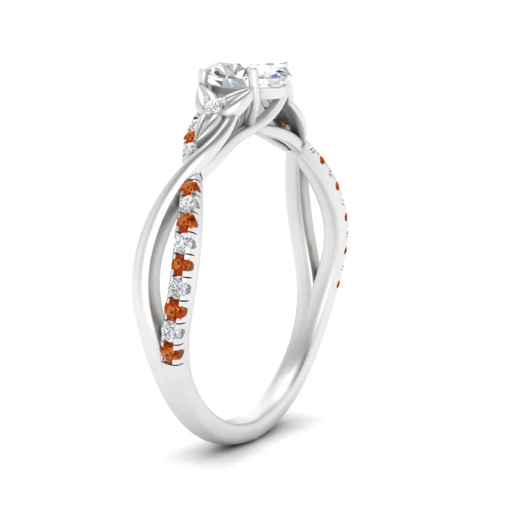 1.70 Ct. Twisting Infinity Oval Lab Diamond Engagement Ring 14K Gold