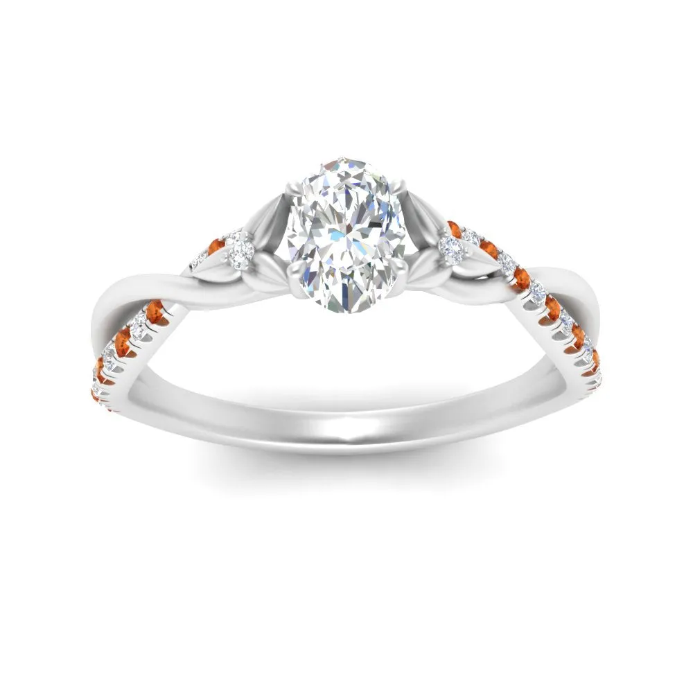 1.70 Ct. Twisting Infinity Oval Lab Diamond Engagement Ring 14K Gold