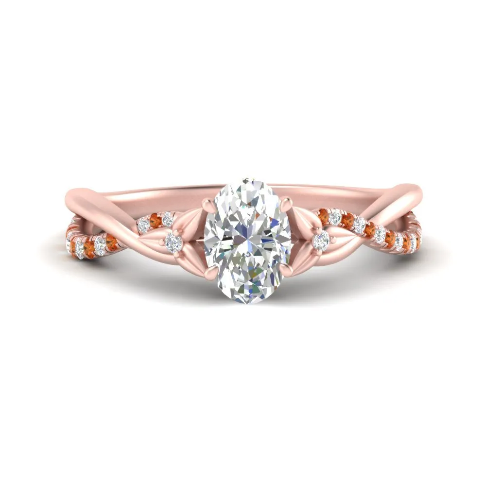 1.70 Ct. Twisting Infinity Oval Lab Diamond Engagement Ring 14K Gold