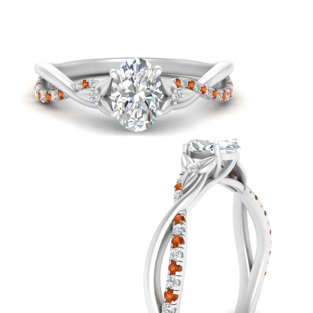1.70 Ct. Twisting Infinity Oval Lab Diamond Engagement Ring 14K Gold