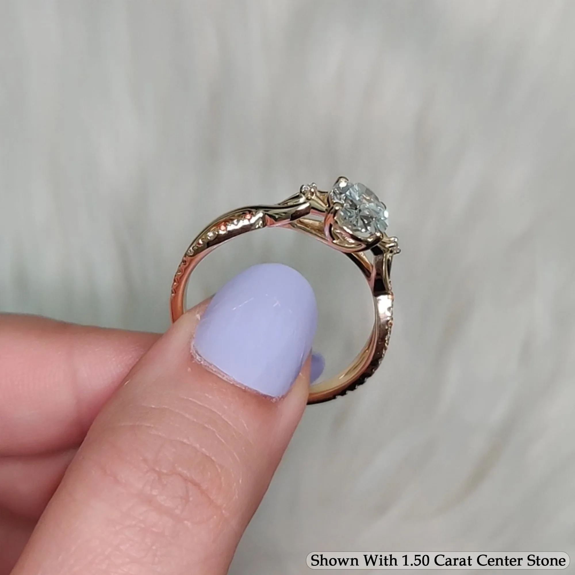1.70 Ct. Twisting Infinity Oval Lab Diamond Engagement Ring 14K Gold