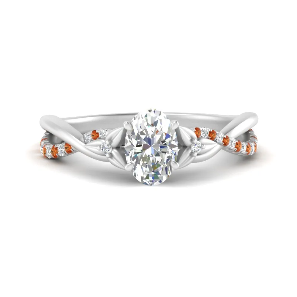 1.70 Ct. Twisting Infinity Oval Lab Diamond Engagement Ring 14K Gold