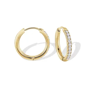 17.5mm Gold IP CZ Hoop Earrings | Italgem Steel