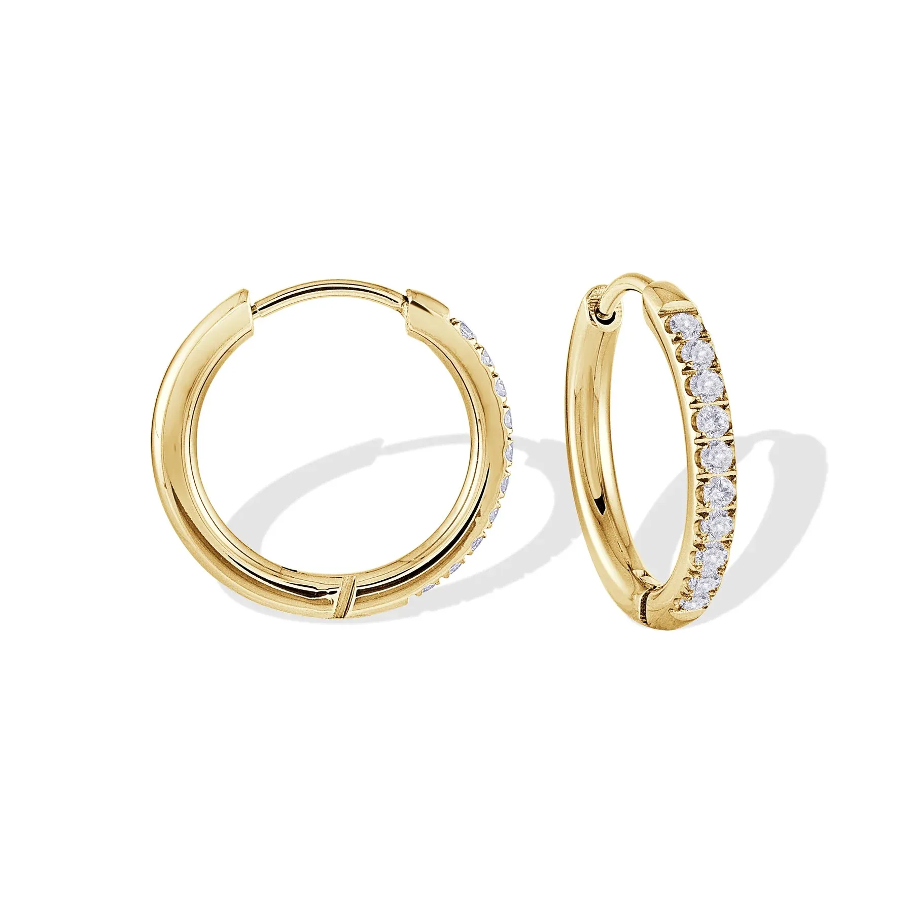 17.5mm Gold IP CZ Hoop Earrings | Italgem Steel