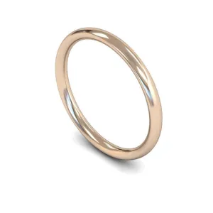 18ct Rose Gold Medium Weight Traditional Court 2mm Wedding Ring