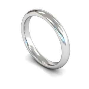 18ct White Gold Heavyweight Traditional Court/Flat Edge 3mm Wedding Ring