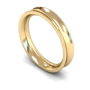 18ct Yellow Gold Heavy Weight Concave 4mm Wedding Ring