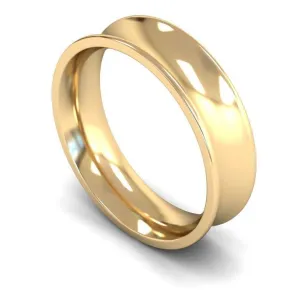 18ct Yellow Gold Heavy Weight Concave 6mm Wedding Ring