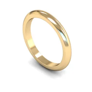 18ct Yellow Gold Heavy Weight 'D' Shape 2.5mm Wedding Ring