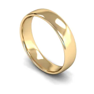 18ct Yellow Gold Light Weight Slight Court 5mm Wedding Ring