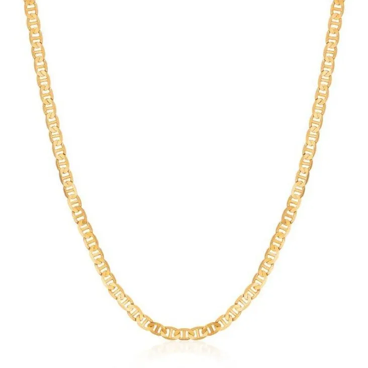 18K Gold Plated 4.5mm Flat Mariner Necklace