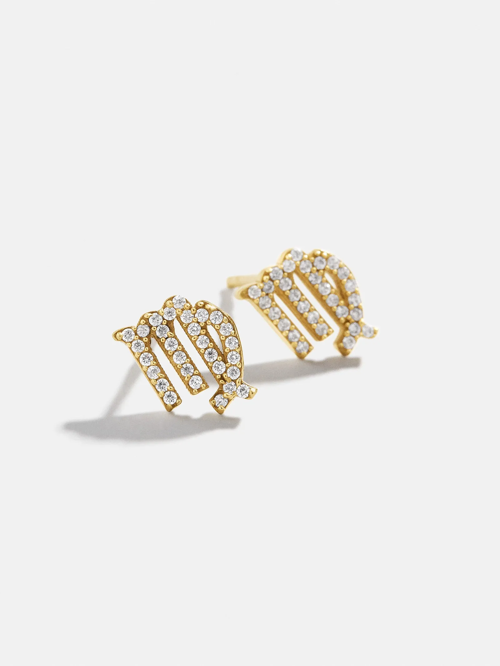 18K Gold Zodiac Earrings - Gold/Pavé