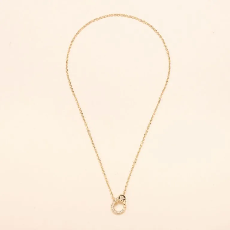 18" Petite Gold Chain with Diamond Star Clasp