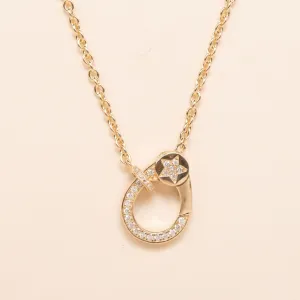 18" Petite Gold Chain with Diamond Star Clasp