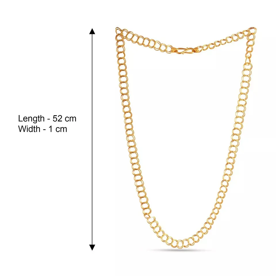 22 kt Solid Gold Hallmark 916 Handcrafted Chain Hollow double curb Chain