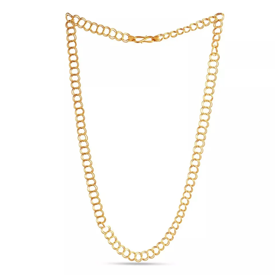 22 kt Solid Gold Hallmark 916 Handcrafted Chain Hollow double curb Chain