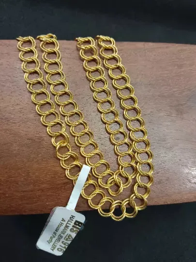 22 kt Solid Gold Hallmark 916 Handcrafted Chain Hollow double curb Chain