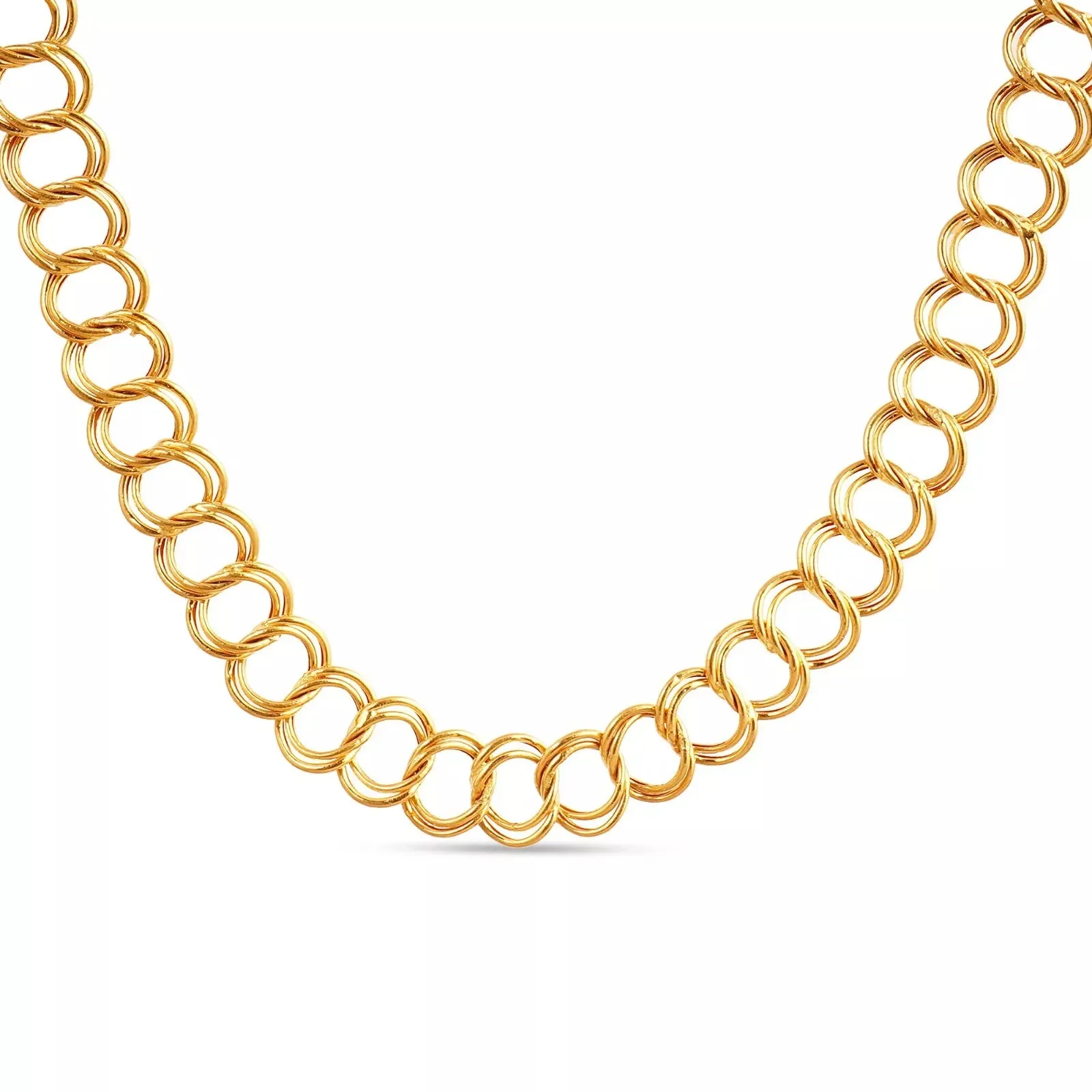 22 kt Solid Gold Hallmark 916 Handcrafted Chain Hollow double curb Chain