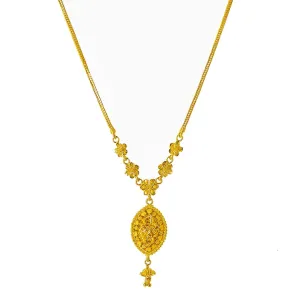 22K Yellow Gold Necklace and Earrings Set W/ Multi-Color Enamel & Reversible Pendants