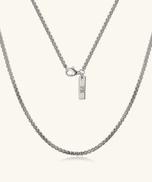 24K White Gold Box Chain - 2mm