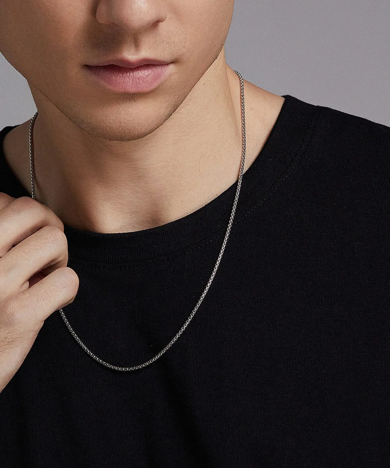 24K White Gold Box Chain - 2mm
