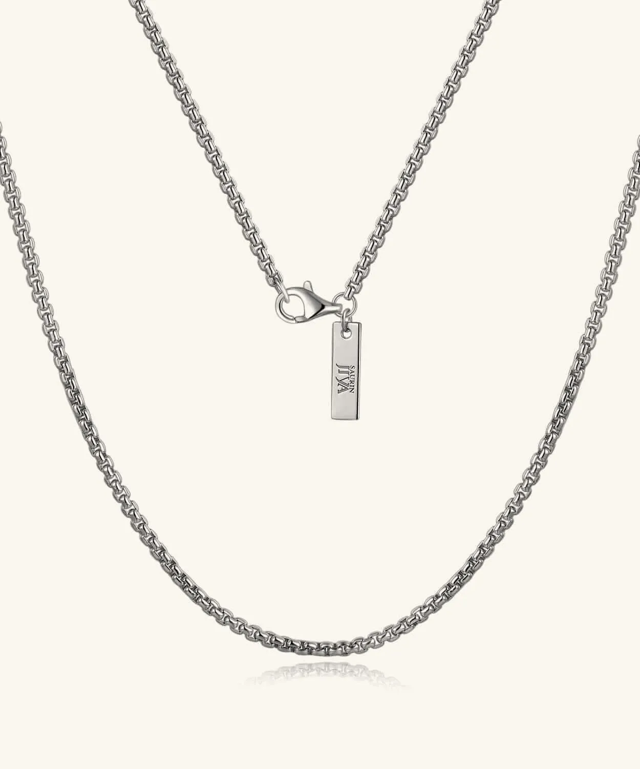 24K White Gold Box Chain - 2mm