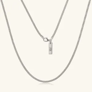 24K White Gold Cuban Link Chain - 2mm