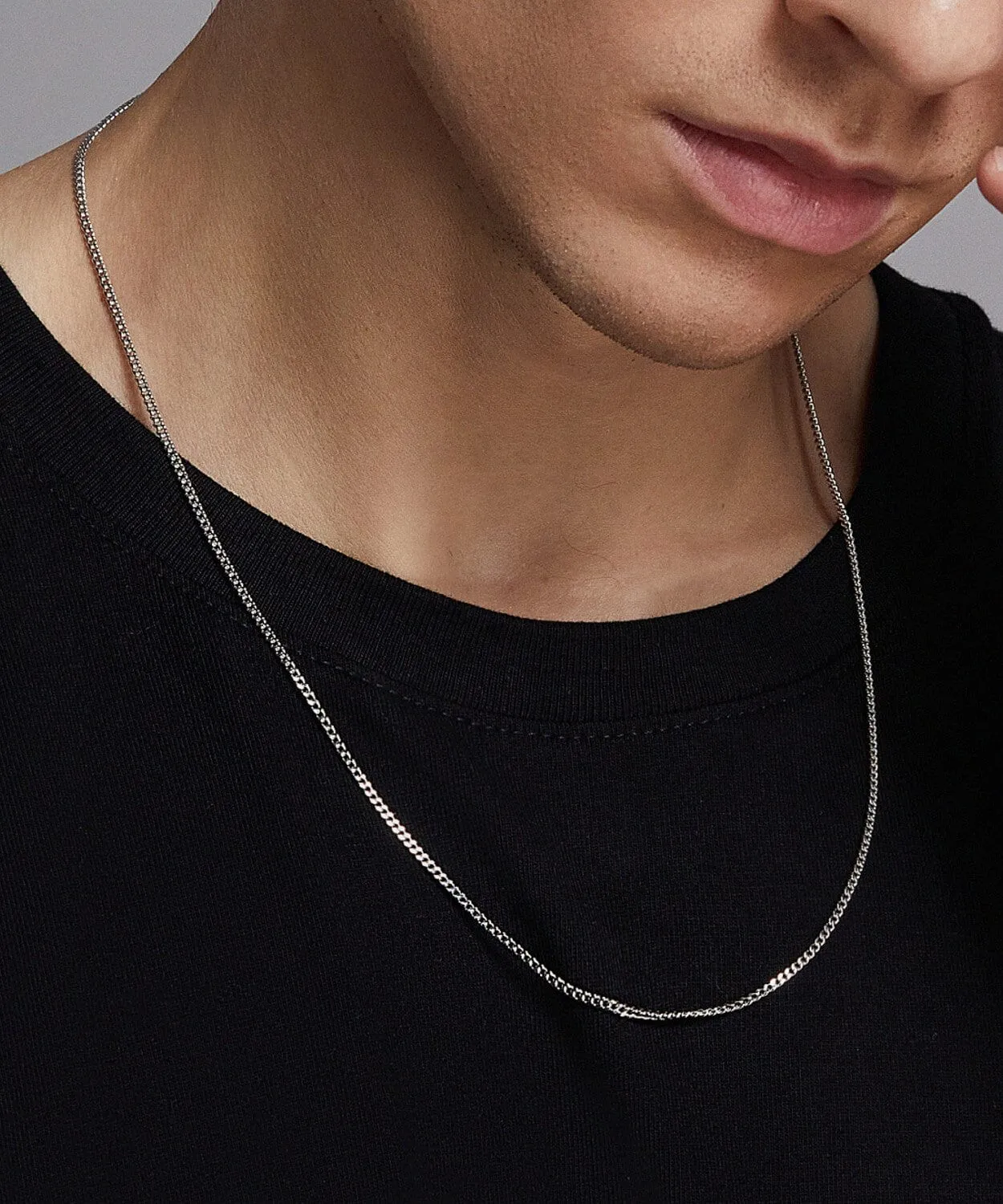 24K White Gold Cuban Link Chain - 2mm