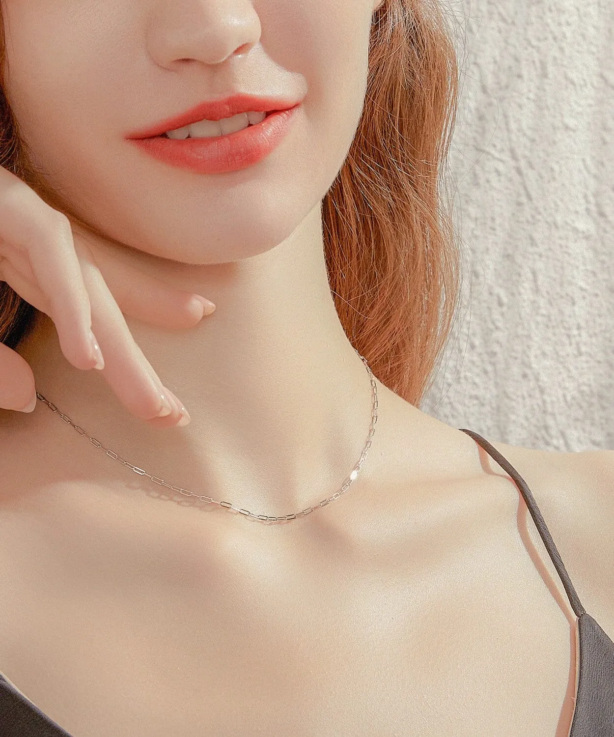 24K White Gold Paperclip Chain - 2mm