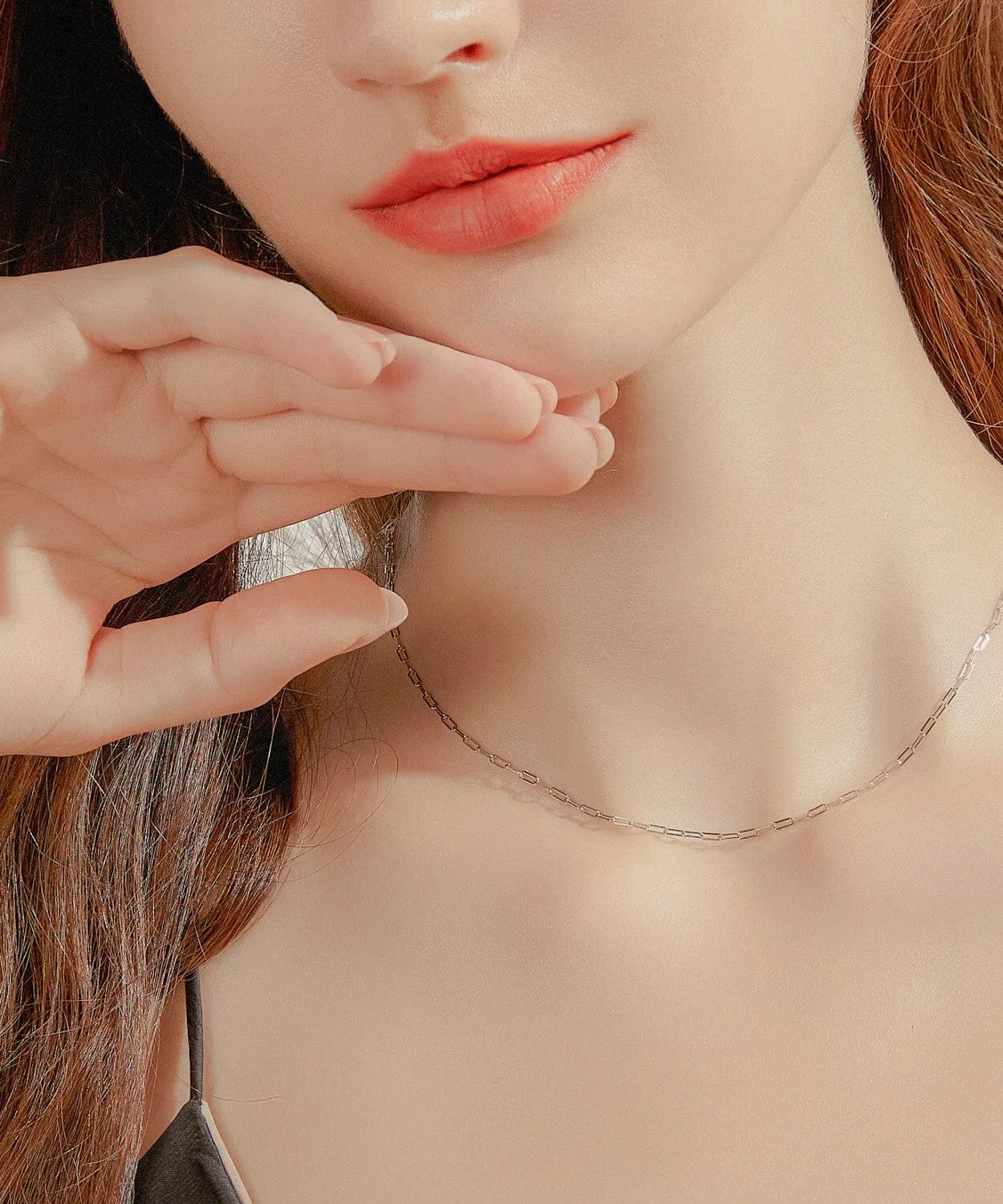 24K White Gold Paperclip Chain - 2mm