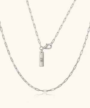 24K White Gold Paperclip Chain - 2mm