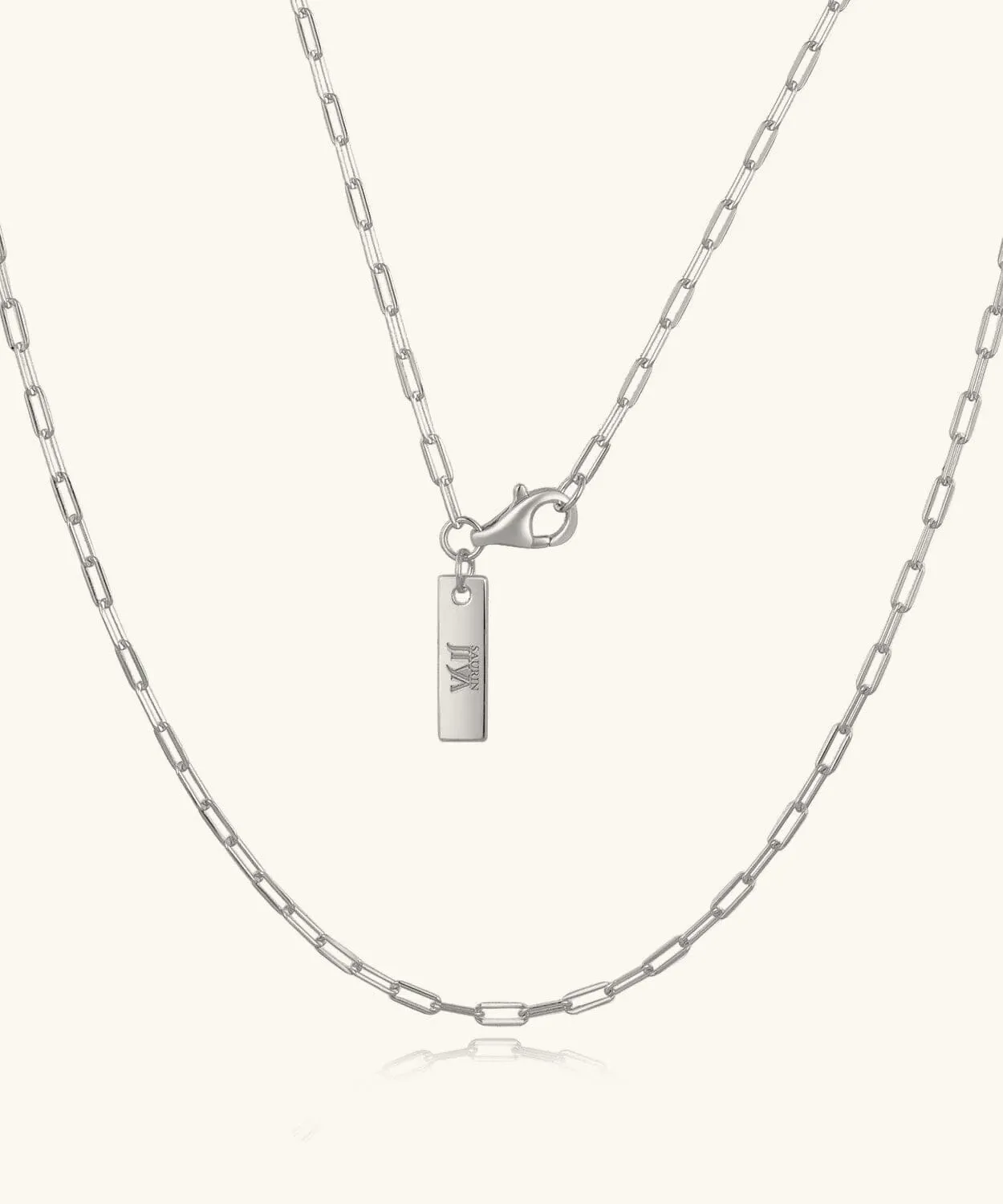 24K White Gold Paperclip Chain - 2mm