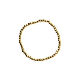 4mm Beaded Bracelet, Gold