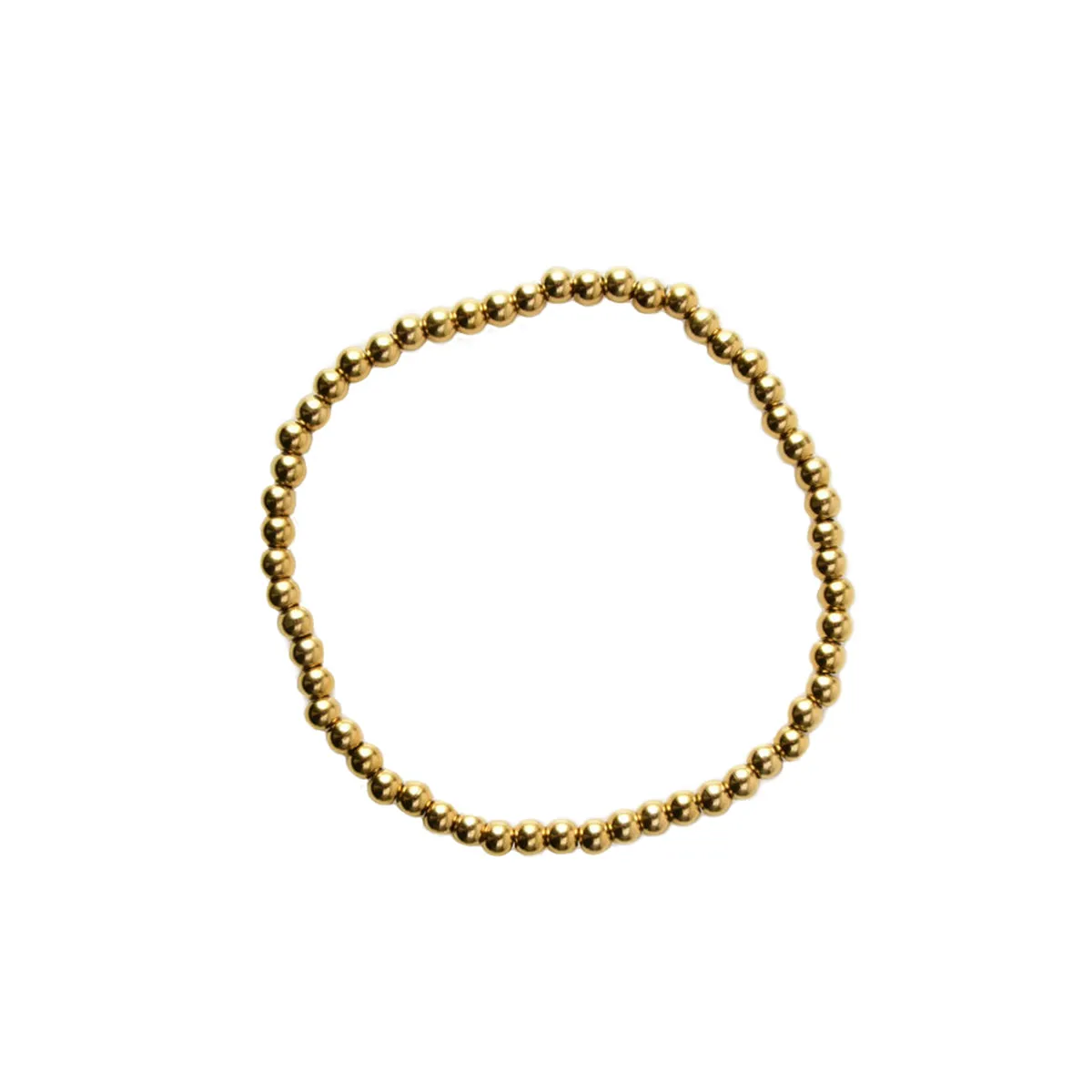 4mm Beaded Bracelet, Gold