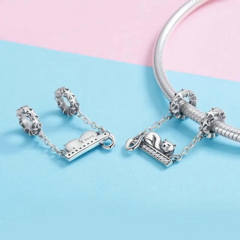 925 Sterling Silver Adorable Cat Pendant Necklace