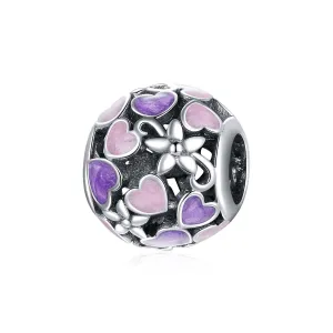 925 Sterling Silver Flower Heart Beads For Diy Bracelets & Necklaces