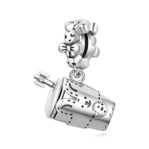 925 Sterling Silver Glass Pendant For Diy Bracelets & Necklaces