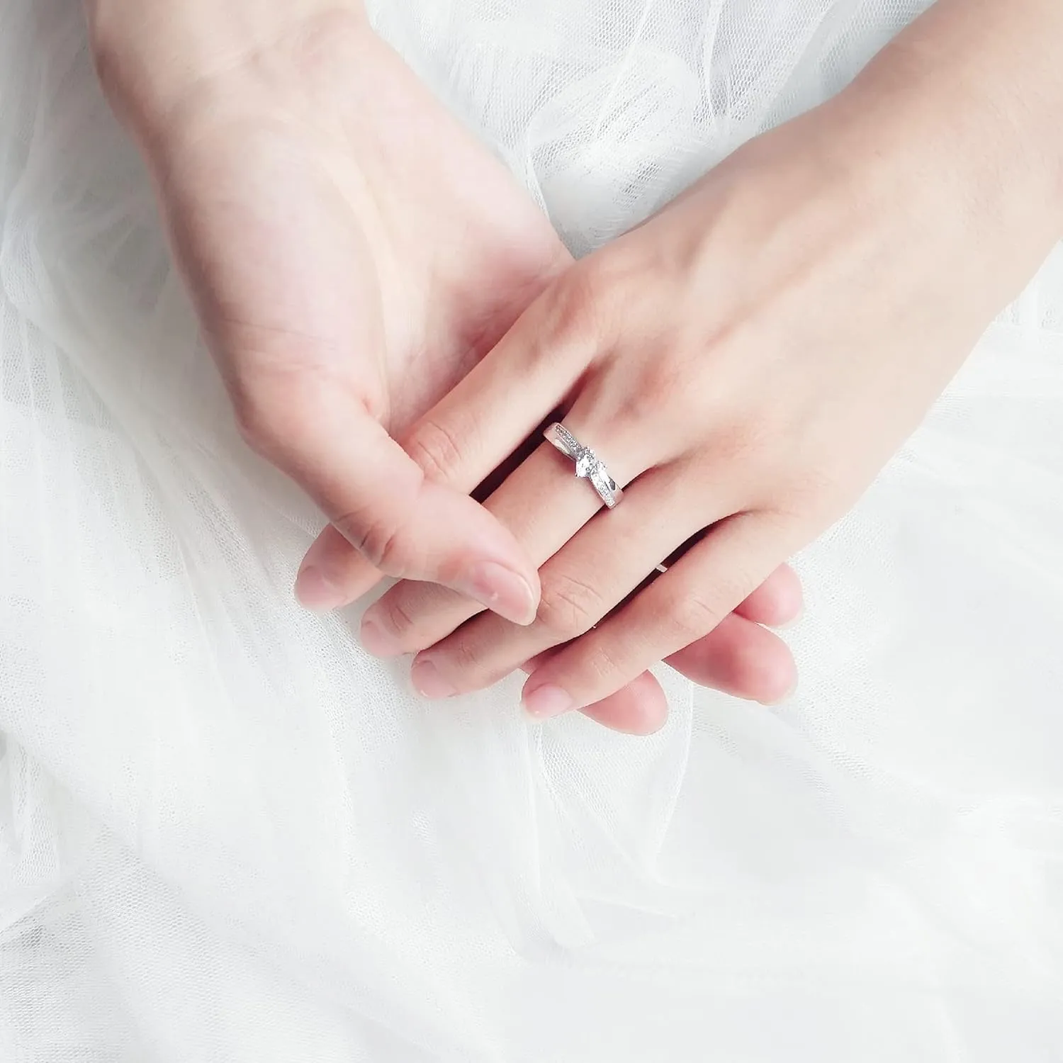 925 Sterling Silver Heart Promise Rings for Her Cubic Zirconia/Sapphire Infinity Engagement CZ Heart Cut Solitaire Ring Eternity Anniversary Wedding Ring for Women Christmas Jewelry Gifts Size 5-10