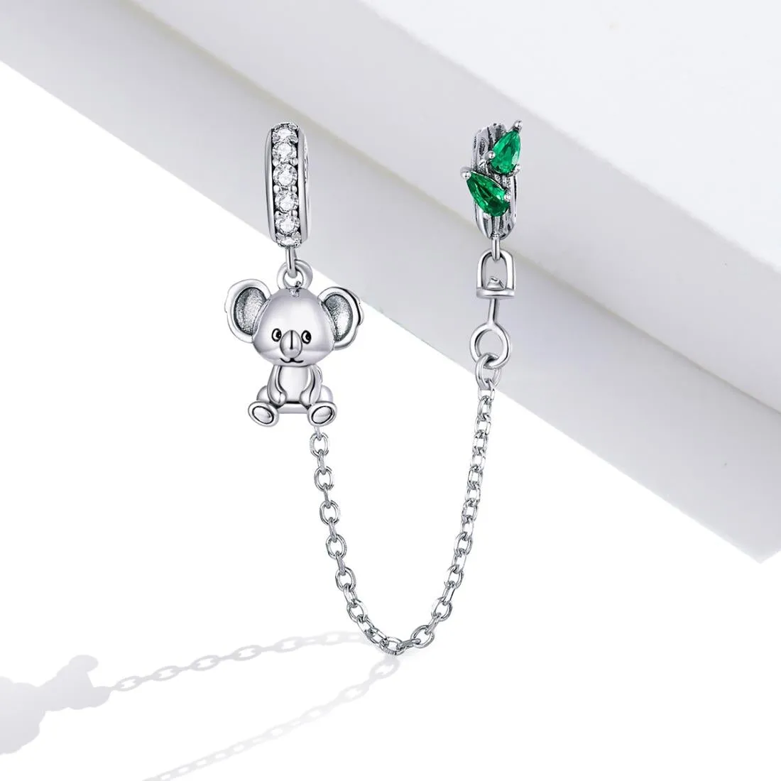 925 Sterling Silver Koala Safety Chain For Bracelets & Necklaces