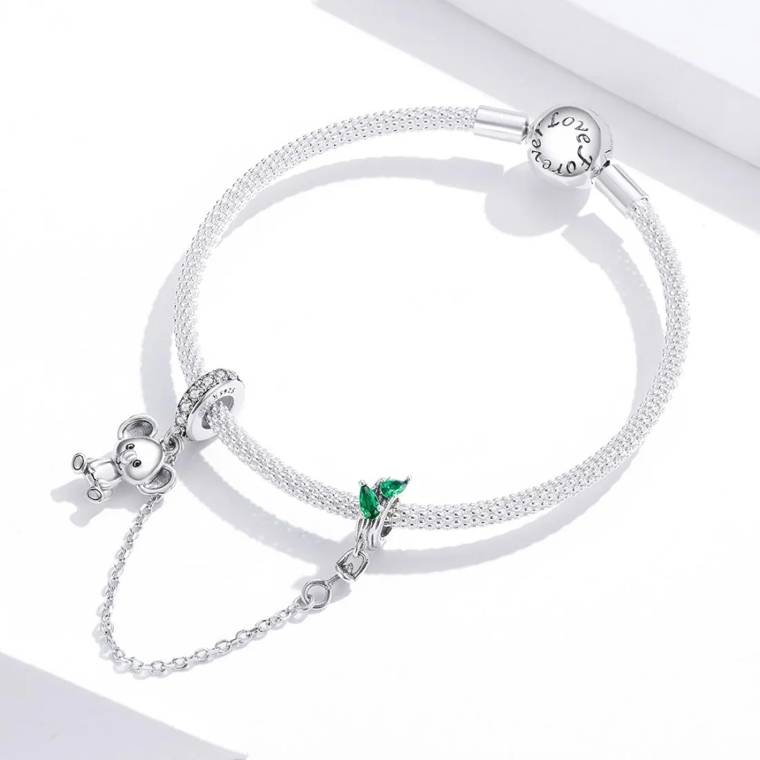 925 Sterling Silver Koala Safety Chain For Bracelets & Necklaces