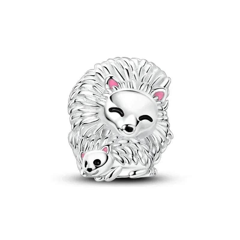 925 Sterling Silver Love Hedgehog Charm Fits Bracelets & Necklaces Diy Gift