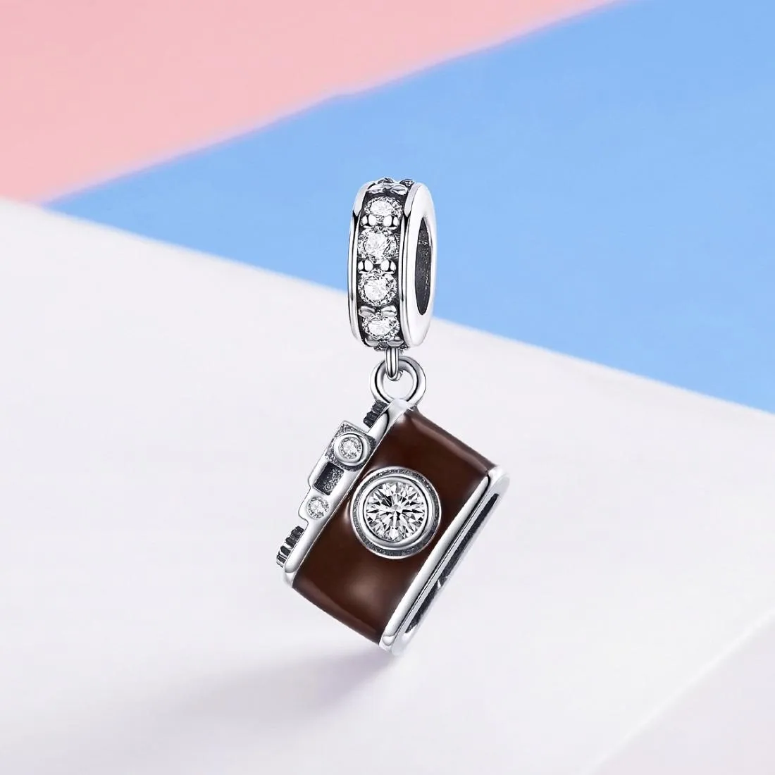 925 Sterling Silver Retro Camera Pendant For Diy Bracelets And Necklaces Style - Pendent
