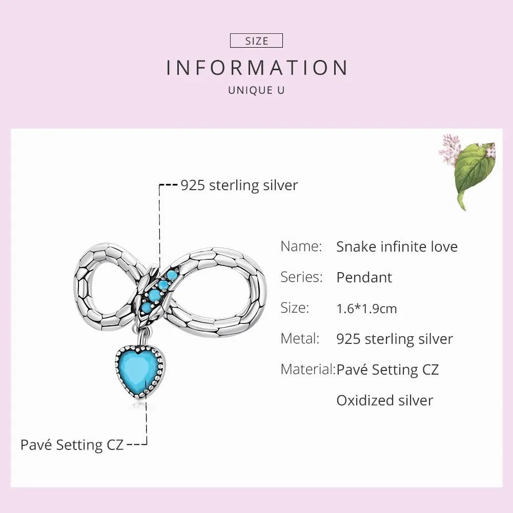 925 Sterling Silver Snake Love Beads For Diy Bracelets & Necklaces