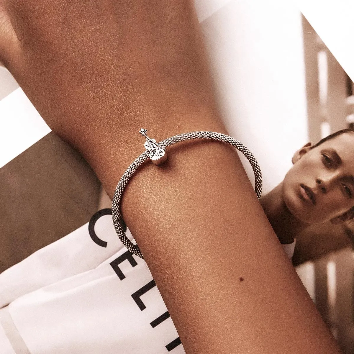 925 Sterling Silver Vintage Violin Beads For Diy Bracelets & Necklaces