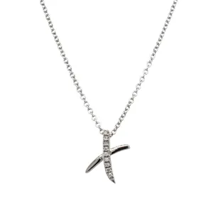 9ct White Gold Diamond Kiss Pendant