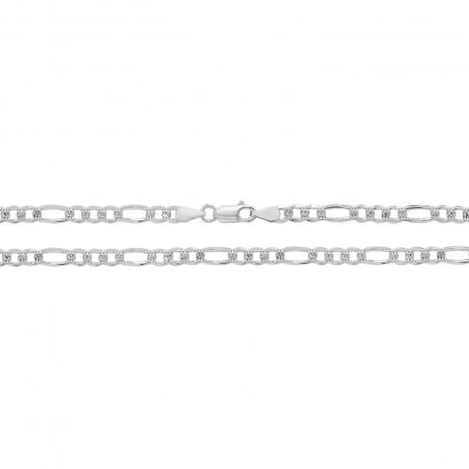 Acotis Silver Chain Figaro Pave G1096